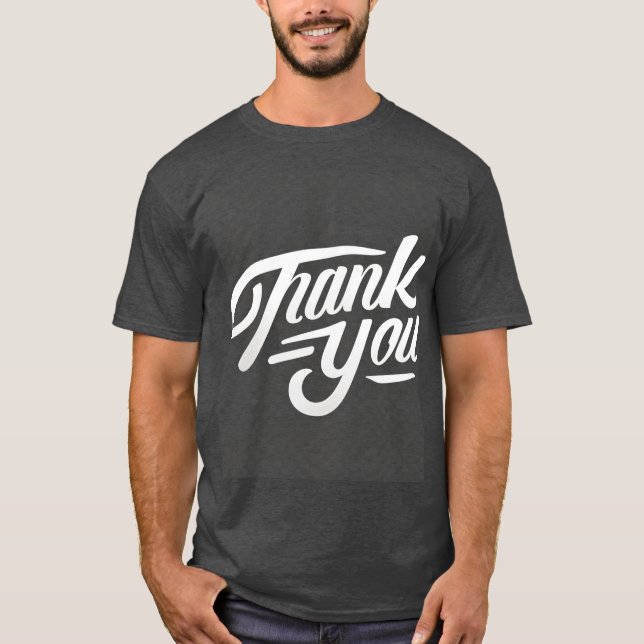 Camiseta Caligrafía moderna Gracias a los hombres (Anverso)