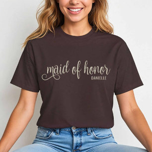 Camiseta Caligrafía natural sobre la doncella de honor de E