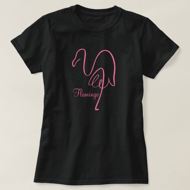 Camiseta Caligrafía rosa Flamingo T-Shirt (Diseño del anverso)