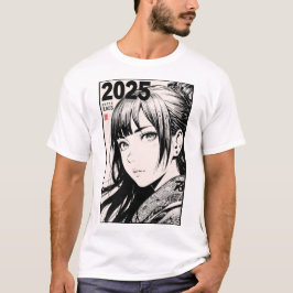 Camiseta caligráfica de 2025
