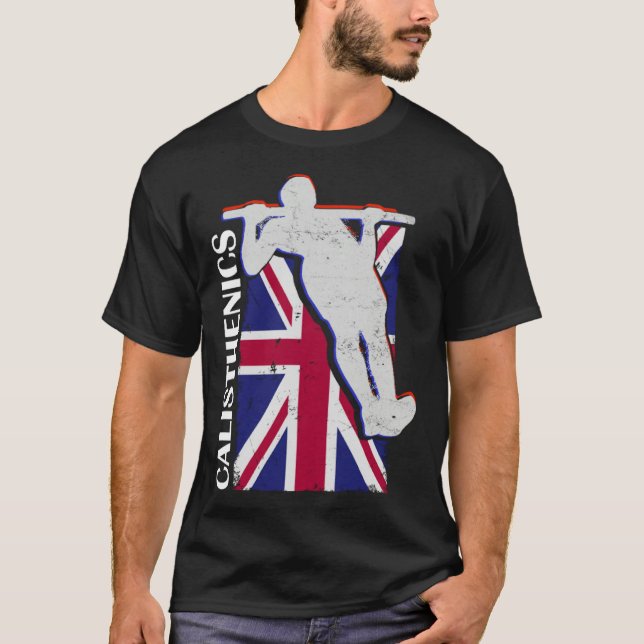 Camiseta Calisthenics Athlete UK Flag Fitness Gym Street Wo (Anverso)