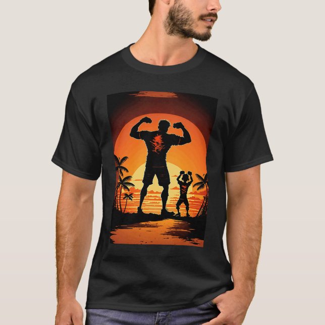 Camiseta Calisthenics Exercise Enthusiasts Father And Son D (Anverso)