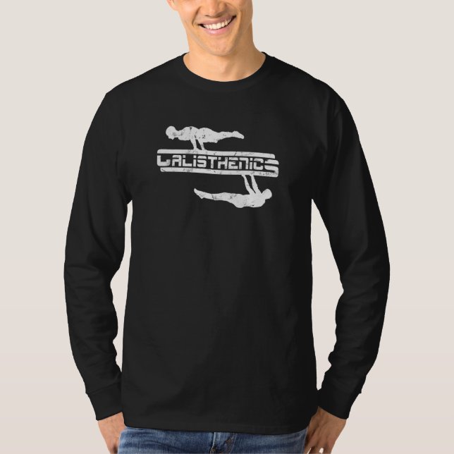 Camiseta Calisthenics Front Lever Planche Ejercicios Calles (Anverso)