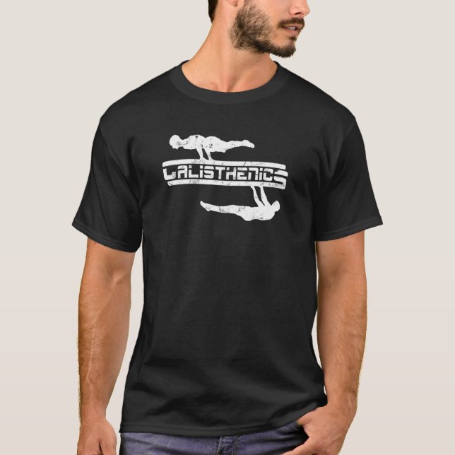 Camiseta Calisthenics Front Lever Planche Ejercicios Calles (Anverso)