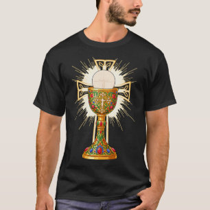 Camiseta Cáliz para la Misa Católica Eucaristía Primera Com