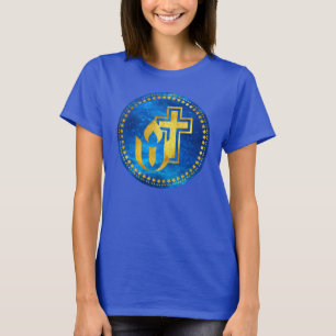 Camiseta Cáliz universalismo unitario y cruz cristiana