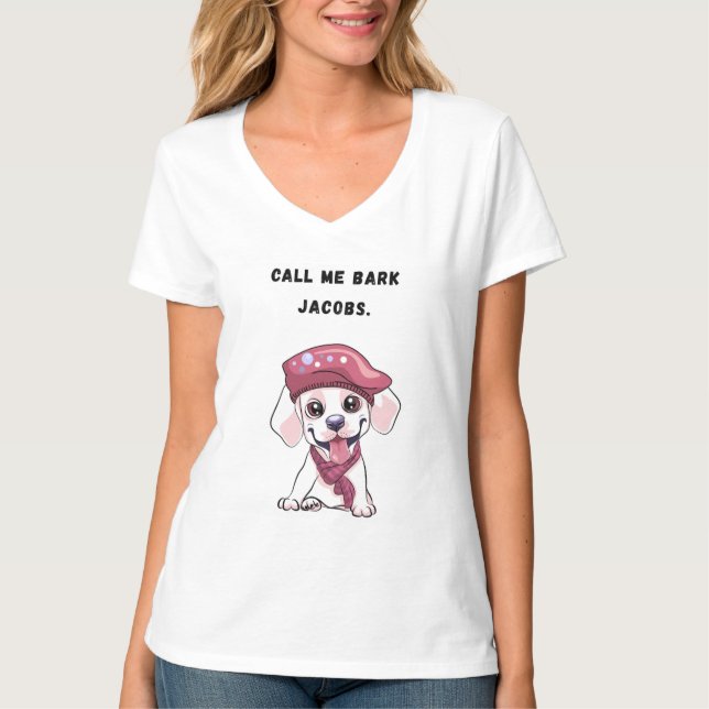 Camiseta Call me Bark Jacobs. Funny Dog (Anverso)