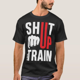 Camiseta callar y entrenar en el gimnasio