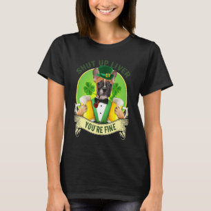 Camiseta Cállate el hígado bulldog francés con cerveza St p