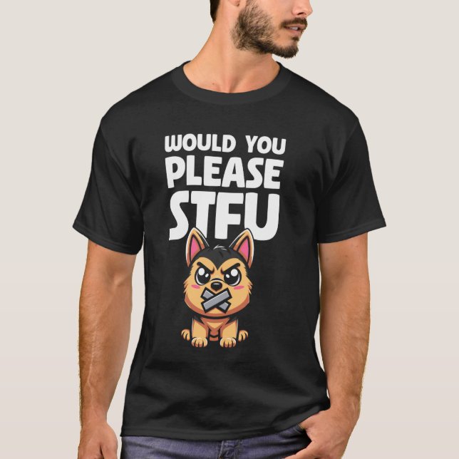 Camiseta Cállate Pastor Alemán - Raza de Perro (Anverso)