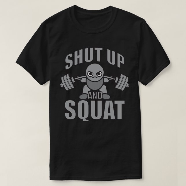 Camiseta Cállate Y Squat - Cute Kawaii Weightlifter (Diseño del anverso)