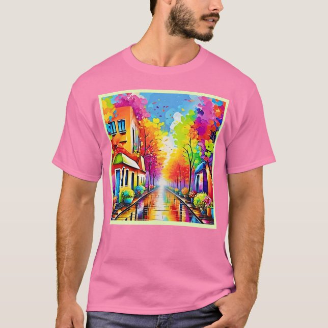 Camiseta Calle Arcoiris: Ciudad Vivid (Anverso)