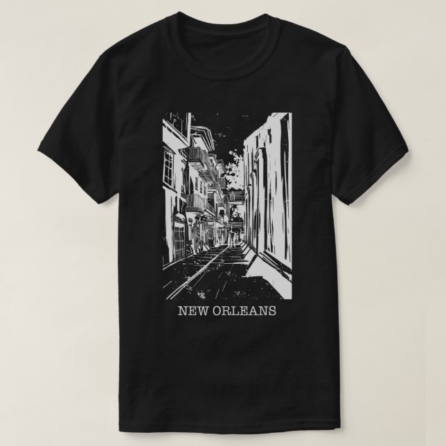 Camiseta Calle Clásica de Louisiana Nueva Orleans (Diseño del anverso)