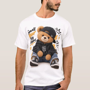 Camiseta Calle Cool Teddy Bear Streetwear Oso Pequeño Gra