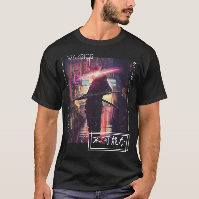 Camiseta Calle Cyberpunk de Samurai (Anverso)