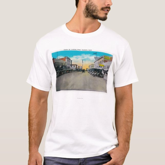 Camiseta Calle de centro que mira WestAnaheim, CA (Anverso)