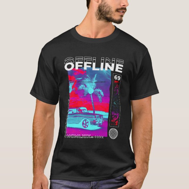 Camiseta Calle de Futurismo Japonés de Vaporwave Estético G (Anverso)