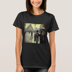 Camiseta Calle de París en día lluvioso de Gustave Caillebo