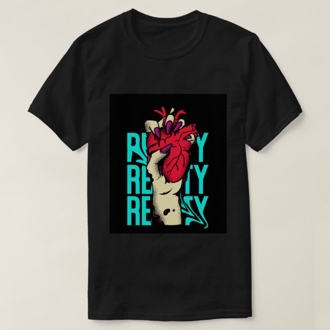 Camiseta Calle del Corazón Rojo y Azul (Diseño del anverso)