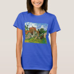 Camiseta Calle del pueblo por Vincent van Gogh<br><div class="desc">Village Street de Vincent van Gogh es una pintura arquitectónica antigua de un post de arte fino que presenta una hilera de casas de campo en un carril rural de la ciudad de Auvers, Francia. Sobre el artista: Vincent Willem van Gogh fue un pintor impresionista de post cuyo trabajo fue...</div>