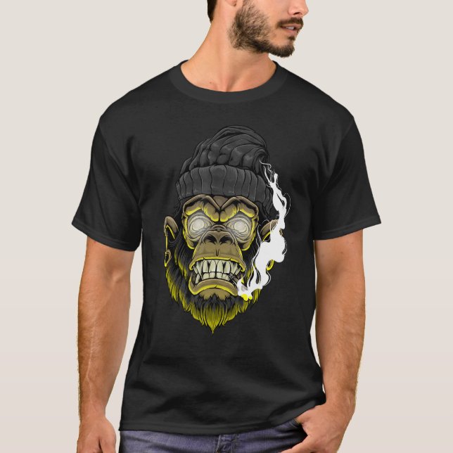 Camiseta Calle estética del mono del gangster Edgy (Anverso)