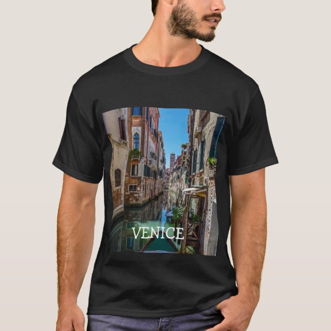 Camiseta Calle estrecha con canal en Venecia (Anverso)