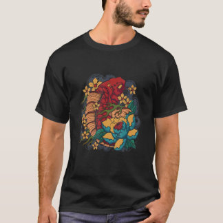 Camiseta Calle japonesa Koi Fish con flores de Lotus