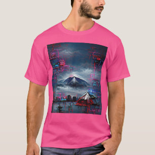 Camiseta Calle japonesa usa ciberpun estético de Monte Fuji