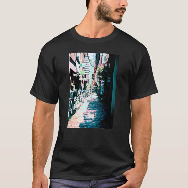 Camiseta Calle Lofi Tokyo de la ola japonesa de vaporolas 8 (Anverso)
