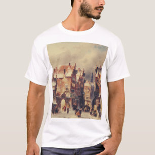 Camiseta Calle Snowy en Haarlem por Charles Leickert