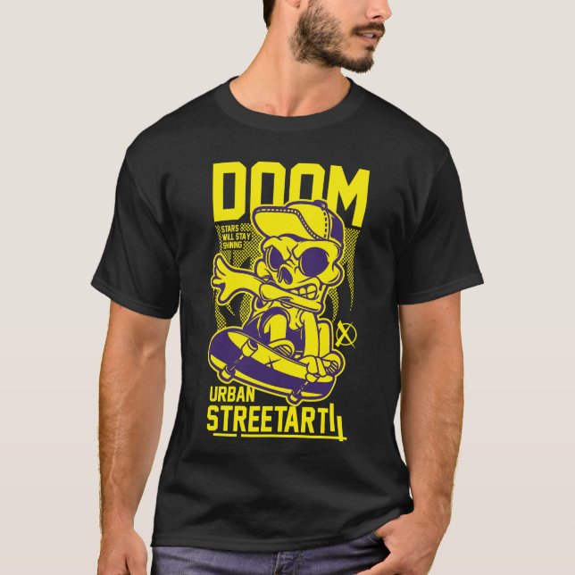 Camiseta Calle urbana Doom - Skeleton a bordo (Anverso)