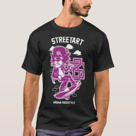 Camiseta Calle Urbana - Gato en el tablero de esquí