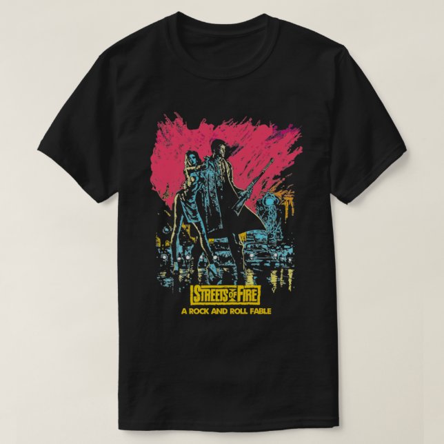 Camiseta Calles de fuego afligidas (Diseño del anverso)