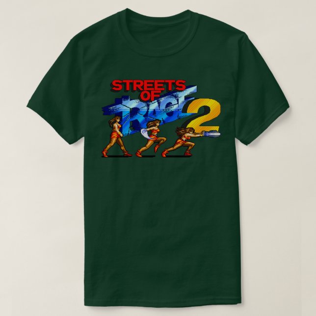 Camiseta Calles de fuego de rabia 2 Videojuegos Pixel Art (Diseño del anverso)
