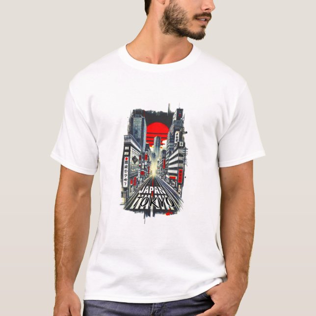 Camiseta Calles de neón de Tokio - Japón (Anverso)