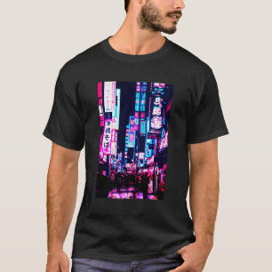Camiseta Calles De Tokio, Escena Nocturna De Japón Con Vap 