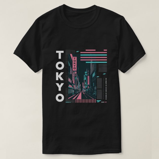 Camiseta Calles neones de Tokio (Diseño del anverso)