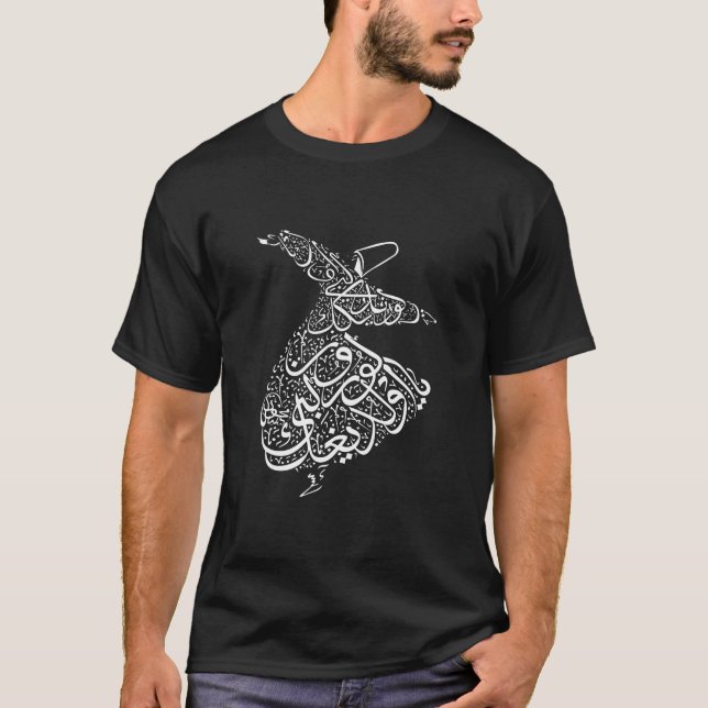 Camiseta Calligrafía árabe dervish Dervis Mevlana Rumi (Anverso)