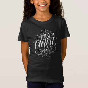 Camiseta Calligrafía de Chalkboard Navidades cristianos