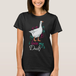Camiseta Calligrafía de pato lindo amor mis púas pájaros vi