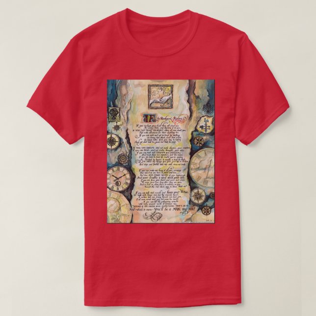 Camiseta Calligraphy of the poem IF by Rudyard Kipling (Diseño del anverso)