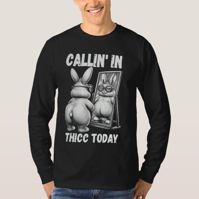 Camiseta Callin' en Thichoy conejo satírico satírico (Anverso)