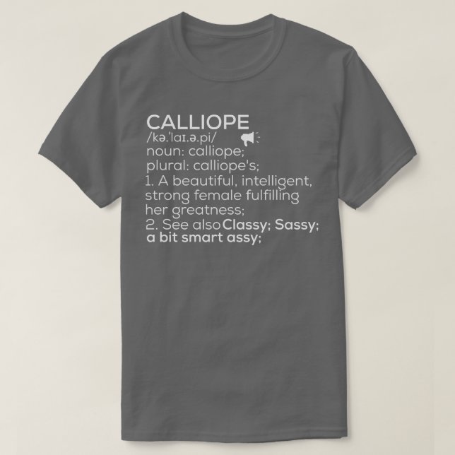 Camiseta Calliope Nombre Calliope Definición Calliope Femen (Diseño del anverso)