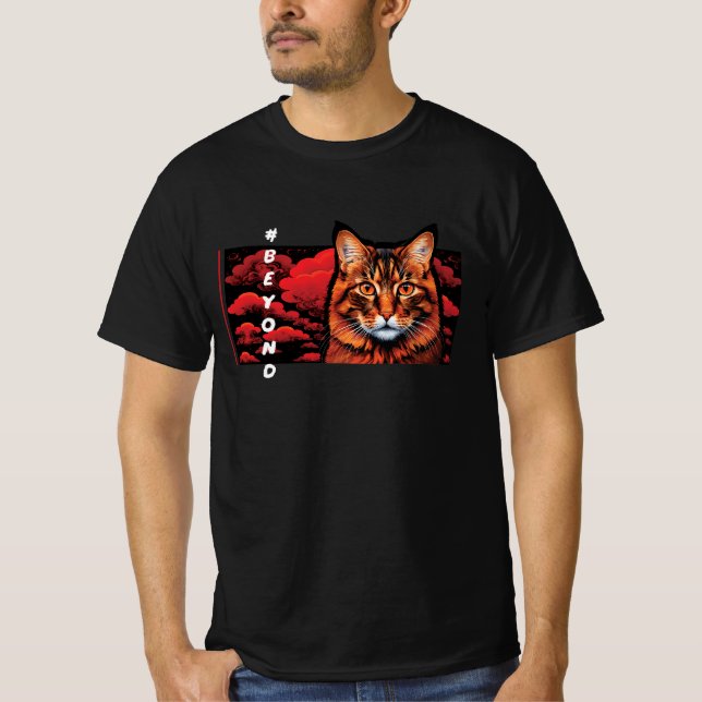Camiseta Calm Cat Face, Minimalist Aesthetics T-Shirt (Anverso)