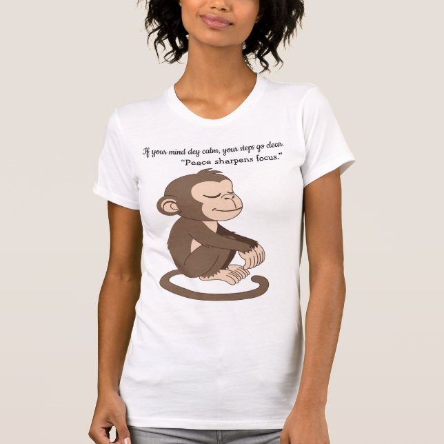 Camiseta Calm Confidence Monkey – Minimal Lifestyle T-Shirt (Anverso)