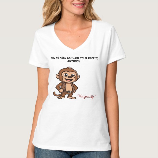 Camiseta Calm Confidence Monkey – Quiet Progress  T-Shirt (Anverso)