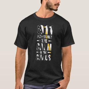 Camiseta Calma despachadora de emergencias 911 Línea Amaril