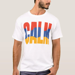 Camiseta Calma Pegatina De Tipografía Minimalista