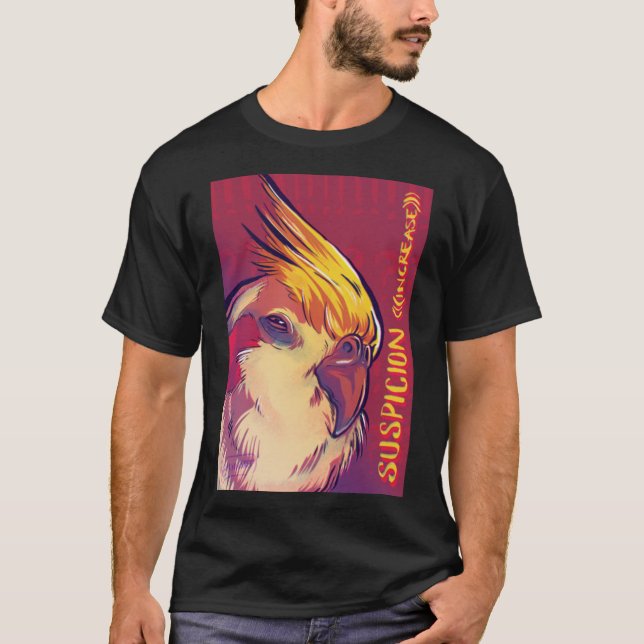 Camiseta Calopsita Suspicion T-Shirt (Anverso)