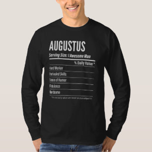 Camiseta Calorías de etiquetas de nutrición de tamaño Augus